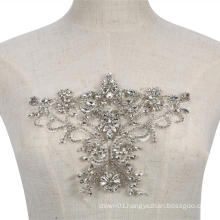 New collection fashional crystal and rhinestone butterfly applique patch motif for bridal RM358